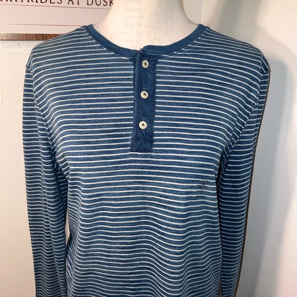 AéRopostale,S, NWT, Long sleeve pinstripe crewneck 1/4 button front 100% cotton